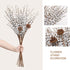 Houele - Long Stem Artificial Flowers for Tall Vase, Fake Branches, Pussy Willow Branches Home Vase Fillers for Home Hotel Office Bedroom DIY Decor (10 Pcs White + 2 Pcs Pine Cones)