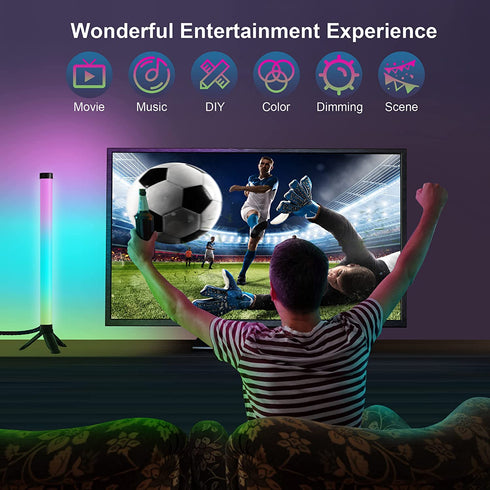 Smart RGB Gaming Lights That Sync with Music, RGB Lights Bar Ambient Lighting Kit, Led RGB Desk Light with 200+ Scene Modes, Dimming Bluetooth Color led Light bar for Room, PC, TV, Gaming Desk