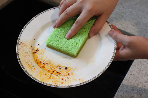 Natural Plant-Based Scrub Sponge by Scrub-it, Non-Scratch, Biodegradable scrubbing sponges with a Tough Anti-Bacterial scouring pad for Kitchen and Bathroom 24 Pack