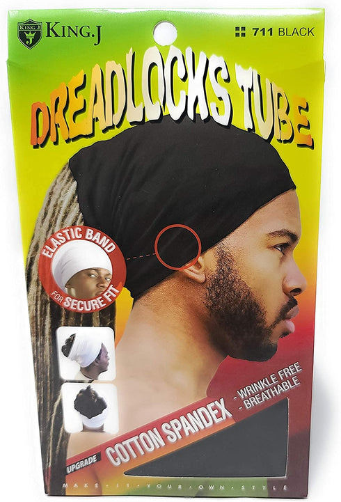 King.J Unisex Cotton Spandex Dreadlocks Tube (Black)