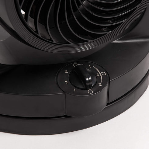 IRIS USA WOOZOO Oscillating Fan, Vortex Fan, Air Circulator, Desk Fan, Portable Fan, 3 Speed Settings, 6 Tilting Head Settings, 26ft Max Air Distance, Medium, Black