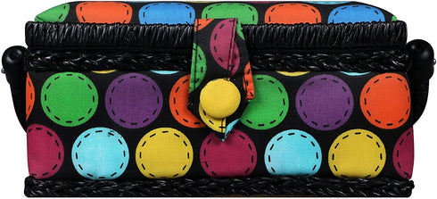 SINGER 07272 Polka Dot Small Sewing Basket with Sewing Kit Accessories