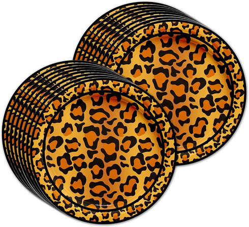 Leopard Print Birthday Party Supplies Set Plates Napkins Cups Tableware Kit for 16