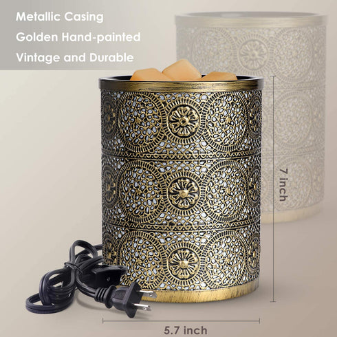 ARVIDSSON Electric Wax Melt Warmer for Scented Wax, Metal Wax Candle Warmer Wax Melter, Wax Burner Fragrance Warmer with 2 Edison Bulbs for Home Office Bedroom Gifts