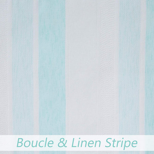 Central Park 2 Pack Valance Spa Blue and White Kitchen Window Curtain Valance Vertical Stripe Sheer Boucle Linen Window Curtain, Living Room Decorative Rod Pocket (54" W x 15" L x 2) Rustic Living