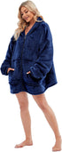 Sviwdsk Weighted Blanket Sweatshirt for Women and Men,Warm Comfy Zip Up Blanket Hoodie Coat,Thick Flannel Fuzzy Blanket with Sleeves and Giant Pocket,32x32,Navy, Kids