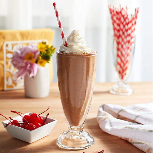 Libbey Fountain Shoppe Milkshake Glasses, Set of 6, Color-Clear