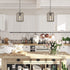 LALUZ Farmhouse Wood Pendant Lighting for Kitchen Island, Small Square Pendant Light Fixture for Bedroom, Kitchen Sink, Entryway, Dining Room, Foyer