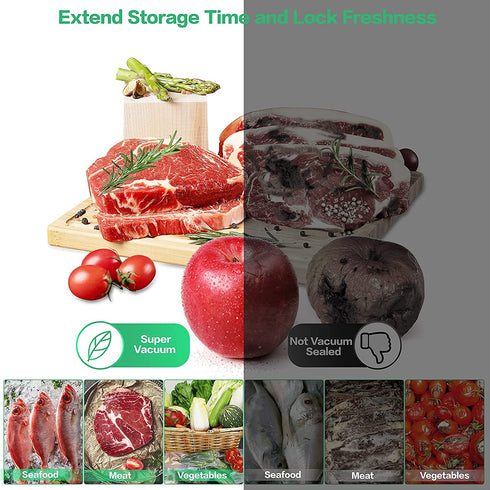 Vacuum Sealer Bags 200 Pint Size 6" X 10", Vacuum Sealer Food Storage Bags, Keep Food Fresh, Food Grade Save Pre Cut Bag