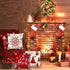 Christmas Pillow Covers 18x18 Set of 4 Rustic Buffalo Plaid Farmhouse Cushion Pillow Case for Christmas Decorations Indoor Living Room Home Couch