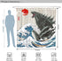 DESIHOM Funny Shower Curtain Anime Godzilla Shower Curtain Asian Shower Curtain Cool Japanese Artistic Shower Curtain Polyester Fabric-72" x 72"