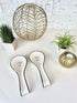 OAKOA 2 Pack Ceramic Spoon Rest for Stove Top - Cute Spoon Rests for Kitchen Counter - Fork Me Spoon Me - Cooking Spoon Holder - Utensil Rest - Ladle Holder - Spatula Rest - Farmhouse White Funny