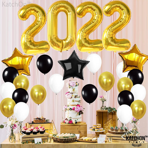 Black and Gold Graduation Decorations 2022 - Gold 2022 Balloons, 40 Inch | Graduation Balloons for Class of 2022 Decorations | Graduation Party Decorations 2022 | Class of 2022 Balloons for Grad Party