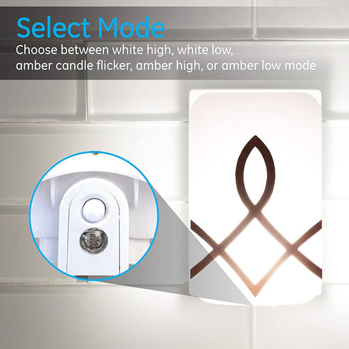 SleepLite LED Amber Night Light, 2 Pack, Candle Glow, Hi/Low Dimmable, Dusk-to-Dawn, Melatonin, Natural Sleep Aid, Ideal for Bedroom, Nursery, Bathroom, 46453, Oil-Rubbed Bronze | Candle Glow