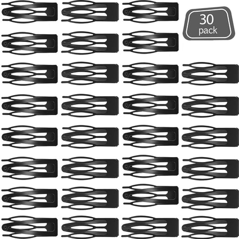 30 Pieces Double Grip Hair Clips Metal Snap Hair Barrettes for Women Girls Hair Making (Black)