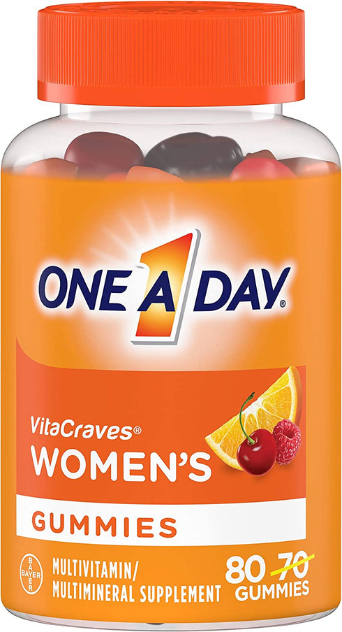 One A Day Women’s Multivitamin Gummies, Supplement with Vitamin A, Vitamin C, Vitamin D, Vitamin E and Zinc for Immune Health Support*, Calcium & more, 80 count