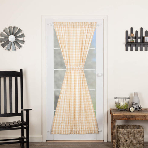 VHC Brands Annie Buffalo Check Tan Door Panel, 72x40