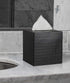 Monarch Abode Monarch Hand Hammered Metal Tissue Box Cover, Matte Black
