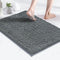 MAYSHINE Soft Plush Microfiber Bathroom Rug, Absorbent Machine Washable Chenille Bath Mat | Non-Slip Quick Dry Shag Carpet, Great for Bath, Shower, Bedroom, or Door Mat (Gray, 17x24)