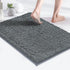 MAYSHINE Soft Plush Microfiber Bathroom Rug, Absorbent Machine Washable Chenille Bath Mat | Non-Slip Quick Dry Shag Carpet, Great for Bath, Shower, Bedroom, or Door Mat (Gray, 17x24)