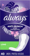 Always Anti-Bunch Xtra Protection, Panty Liners For Women, Light Absorbency, Long Length, Leakguard + Rapiddry, Unscented, 40 Count