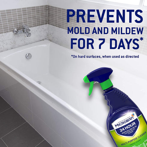 Microban 24 Hour Multi-Purpose Cleaner, Sanitizing and Disinfectant Spray, Fresh Scent, 22 Ounce (Pack of 2)