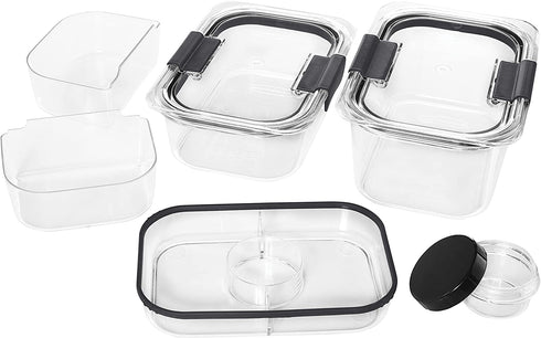Rubbermaid Brilliance Food Storage Container, Salad and Snack Lunch Combo Kit, Clear, 9 Piece Set 1997843