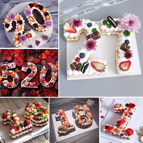8inch Alphabet Cake Stencils Letter Stencil A-Z 26Pcs,0-9 Number Cake Templates 10Pcs with a Heart Mold, Five-Pointed Star for Birthday Wedding Anniversary?38pcs? (8in)