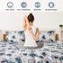 Inspire by INTELLIGENT DESIGN Reversible 100% Cotton Sateen Duvet - Breathable Comforter Cover, Modern All Season Bedding Set with Sham (Insert Excluded), Mercy, Floral Tiles Full/Queen(90"x90")