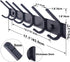 WEBI Coat Rack Wall Mounted,17-1/8 Inch Coat Hooks for Hanging Coats,Heavy Duty Metal Hook Rack Rail with 6 Double Dual Hooks Coat Hanger Wall Mount for Purse Clothes Jacket Backpack Entryway,Black