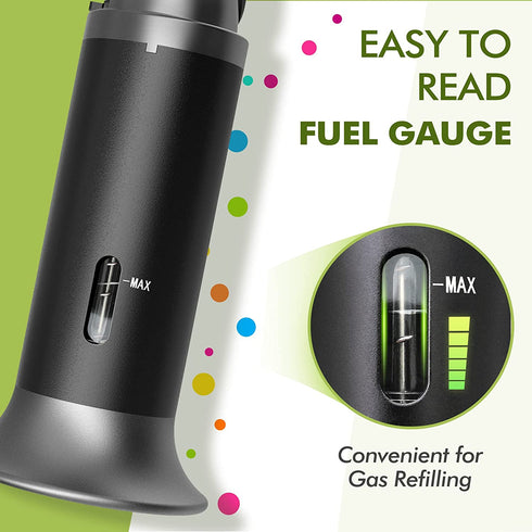 Culinary Cooking Torch with Fuel Gauge, Refillable Food Kitchen Torch with Adjustable Flame & Lock, Blow Torch for Cooking, Butane Torch Lighter for Creme Brulee, Baking, Desserts, Searing, DIY