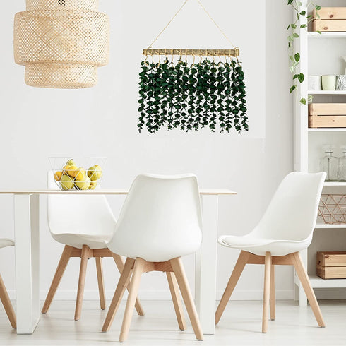 7 Steps - Artificial Eucalyptus Wall Hanging Decoration - Fake Eucalyptus Greenery - Rustic Modern Farmhouse Boho Bedroom Bathroom Home Kitchen Nursery Decoration