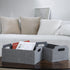 LA JOLIE MUSE Foldable Storage Baskets for Shelves, Stackable Rectangle Basket Set of 2 for Toys Makeup Books Closet Organizing, Modern Tweed Fabric, Grey