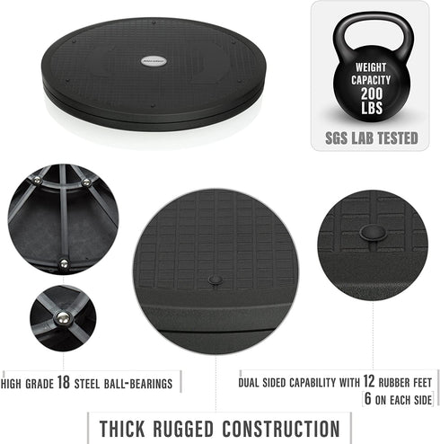 Aleratec Dual Sided TV Swivel Stand, 360 Lazy Susan Featuring Heavy Duty 200 lb Capacity, 12"