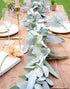 Miracliy Eucalyptus Garland, 6.2ft Artificial Lambs Ear Greenery Vine with Willow Leaves for Wedding Backdrop Table Runner Mantle Party Home Decor