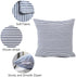 Throw Pillow Covers 24x24 - Decorative Pillows for Couch Set of 2 Rustic Linen Striped Lumbar Cushion Cover Soft Large Pillowcase for Bedding Decor, Sofa, Outdoor Farmhouse Home Navy Blue