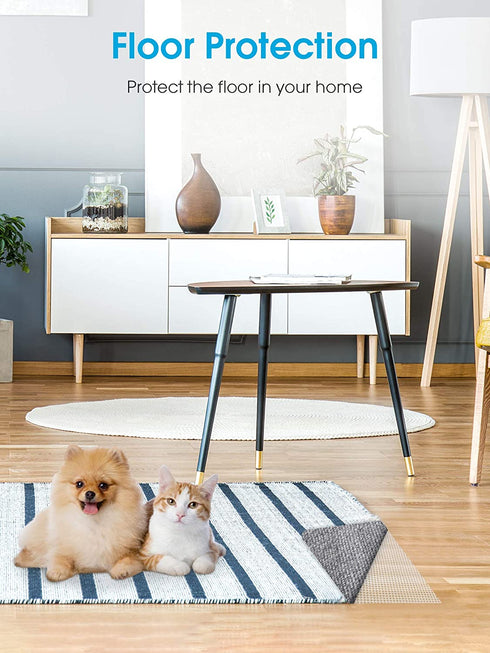 Puroma Non-Slip Area Rug Pad, 5 x 7 Ft Extra Thick Rug Pads Protective Cushioning Pad for Hardwood Floors, White