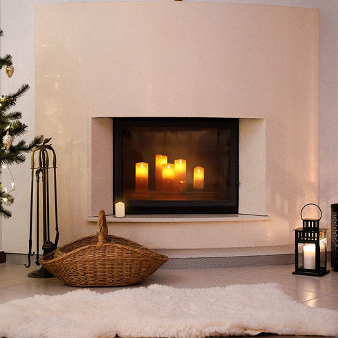 Aignis Flickering Flameless Candles with 10-Key Timer Remote, Exquisite Decor Battery Operated Candles Outdoor Heat Resistant with Realistic Moving Wick LED Flames (vory)