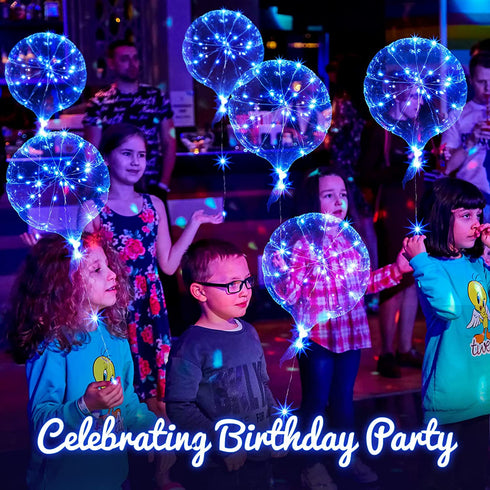 12 Packs LED Balloons Light Up Balloons 15 Inch Clear Glow in the Dark Balloons Globos Bobo Balloons with Rope Lights for Party Wedding Decoration (Blue)