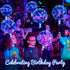 12 Packs LED Balloons Light Up Balloons 15 Inch Clear Glow in the Dark Balloons Globos Bobo Balloons with Rope Lights for Party Wedding Decoration (Blue)
