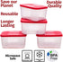 Quicker Defrost- Reusable Freezer Containers with Lids Set of 4-23.5 oz. for Soups, Leftovers, Meal Prep, Food Storage Airtight Food Storage Containers With Lids Plastic Freezer Containers Jars