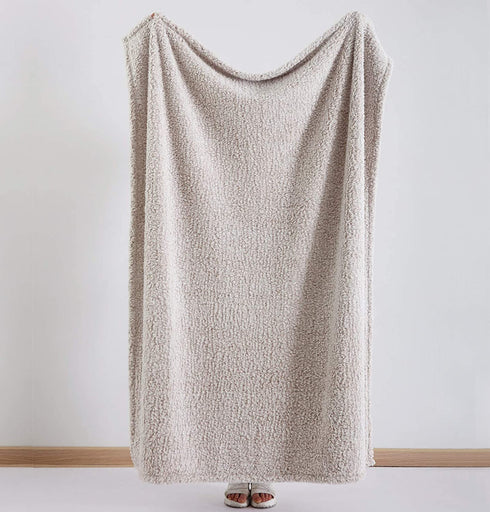 Ultra Soft Cozy Sherpa Throw Blanket, 2 Tones Ombre Light Brown Pattern Reversible, Light Weight Warm Decorative Boho Style Throw Blanket Cover for Sofa, Couch, Bedroom,Travel, 50?x60?