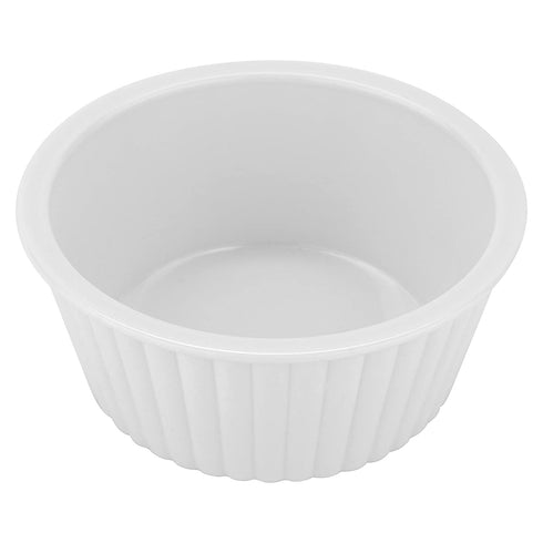 GET Enterprises ER-404-W White 4 oz. Fluted Ramekin, Break Resistant, White (Pack of 12)