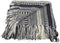 Soft Boho Throw Blankets - Warm and Cozy Home Decor Pure Cotton Woven Stripe Blanket with Fringe for Sofa and Couch, Everyday Use Navy Blue - 60 x 50 Inches