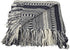 Soft Boho Throw Blankets - Warm and Cozy Home Decor Pure Cotton Woven Stripe Blanket with Fringe for Sofa and Couch, Everyday Use Navy Blue - 60 x 50 Inches