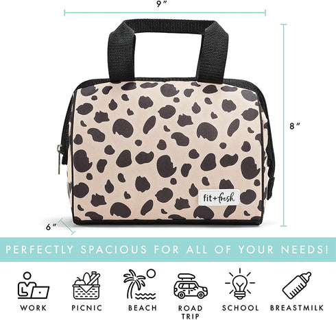 Fit & Fresh Insulated Lunch Bag, 9 x 6 x 8, Graphic Cheetah