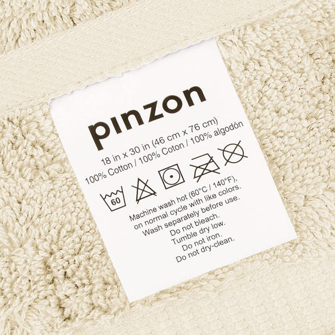 Amazon Brand Pinzon Organic Cotton Hand Towels, Set of 6, Ivory