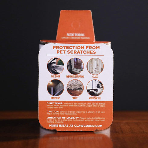 CLAWGUARD Protection Tape - Durable Single-Sided Shield Protection Barrier Against Cat, Dog, Bird, Rabbit Scratching and Clawing Furniture, Couch, Window Sill, Car Door, Glass and More!