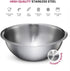 Stainless Steel Mixing Bowls (Set of 6) Stainless Steel Mixing Bowl Set - Easy To Clean, Nesting Bowls for Space Saving Storage, Great for Cooking, Baking, Prepping