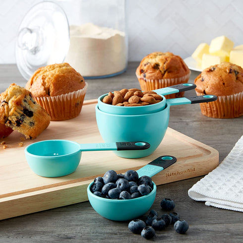KitchenAid Classic Measuring Cups, Set of 4, Aqua Sky/Black